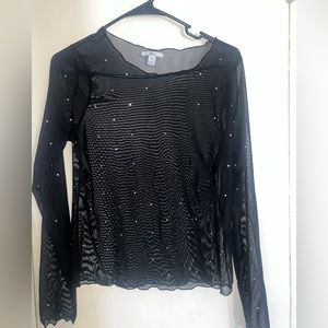 Bar 111 rhinestone see thru top size m